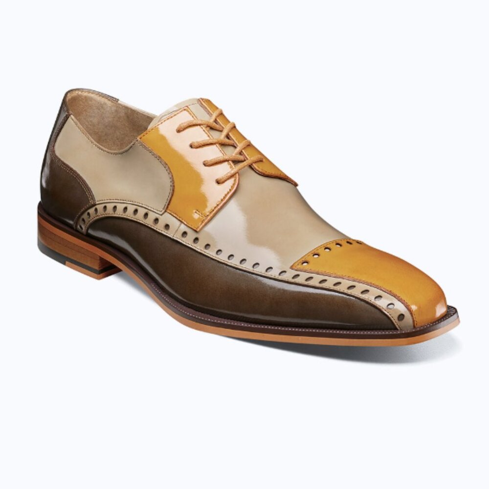 New Stacy Adams Leather Plaza Modified Cap Toe Oxford, sz 11.5